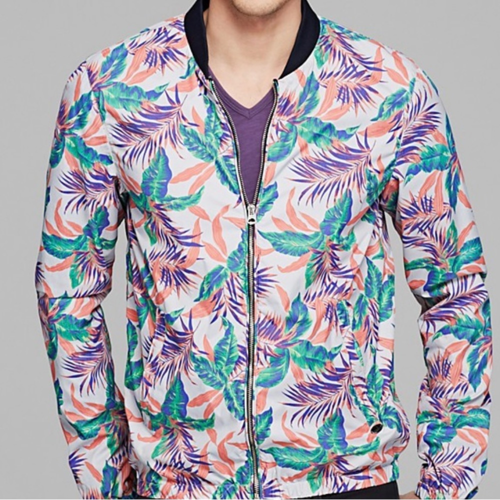 Scotch & Soda Mens Floral Bomber Jacket